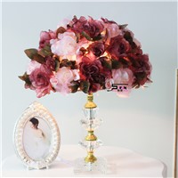 Fashion romantic rustic flower lamp decoration table lamp k9 crystal table lamp table lamp flower
