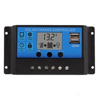 10A 20A 30A 12V/24V LCD PWM Voltage Solar Controller Battery PV cell panel charger Regulator Lamp 100W 200W 300W 400W 500W