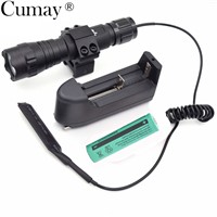 Outdoor LED Flashlight 18650 3800 lumen 5 mode T6 Hunting linternas lampe torche LED Torch Light + Mount Remote switch charger