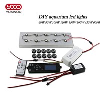 DIY Sunrise Sunset Wireless dimmable 60w Led aquarium light with LCD timer Programmable Remote Coral Reef Led aquarium Lighting
