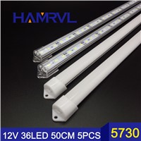 LED Bar Lights White Warm Cold red green blue DC12V 5630 5730 Hard Rigid kitchen lighting led rigid strip+aluminum+PC 50cm 5pcs