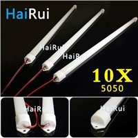 10pcs*50cm high bright 50CM AC 12V 36 SMD 5050 LED Hard Rigid LED Strip Bar Light with U Aluminium +Cover free