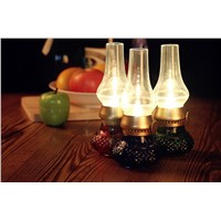Romantic Retro Blow on-off Blowing Control Lamps USB Charging Brightness Adjustment Candle LED Table Lamps