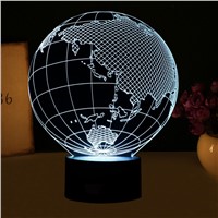 Creative 3D Illusion Globe Shape LED Table  Lamp with 7 Color Light  Amazing Night Light for Home Decorations