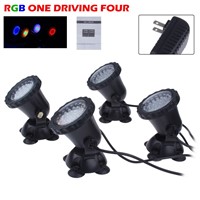 4 in 1 36 LED RGB Outdoor Submersible Underwater Lamp Spot Light for Water Garden Fish Tank Pond Fountain Aquarium led lighting