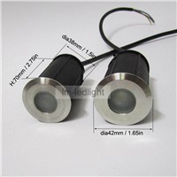12V led underground light dia42mm 1W Bridgelux 45mil LED deck lighting warm / netural / pure white Pink green floor light 12pcs