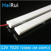 100pcs under cabinet strip lighting7020 7030 18W/M Kitchen led light brigt DC12V 72Led rigid Strip light white /warm white