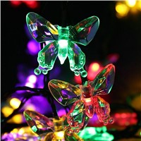 LMID Outdoor Lighting  Colorful Decoration Butterfly Luz Garland Waterproof Christmas Garden Outdoor Solar Lamp LED String