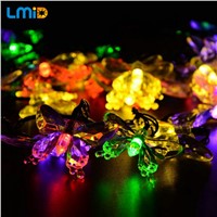 LMID Solar Lamps  Colorful Butterfly Garland Fairy Luces Waterproof Christmas Outdoor Garden Solar LED Decoration Light
