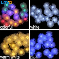 LMID Solar Lamps  Fairy Snowball Snowflake Garland String Light Waterproof Outdoor Decoration Christmas Garden Solar Lamp