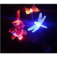1 RGB LED solar powered 7 color Changing butterfly light garden lamp 2pcs/lot
