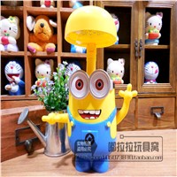 Small yellow people piggy bank children creative cartoon LED desk lamp primary school students charge eye learning bedside night