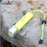 YUPARD Yellow Pro Waterproof Underwater Diving Dive Waterproof  Q5 LED Flashlight Torch Lamp yellow light AA battery fishing