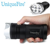 Uniqurfire 3 Modes 1404 Popular 4 Led Cree XP-L Led Handheld Led Flashlight 4000LM Black Torch 4*18650 Rechargeable Battery