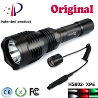 UniqueFire HS-802 XP-E Torch Black Lamp for Night Hunting Torches And Pressure switch Long Range Powerful Led Flashlight