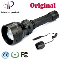 Uniquefire 1406 IR 940NM Black LED  Night Vision Light Convex Lens T50 zoomable Torch +Pressure Switch for 2x 18650 Rechargeable