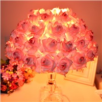 Beautiful Rose Flower Wedding Gift Crystalline Light Romantic  Sweet Bedroom  Desk Lamp