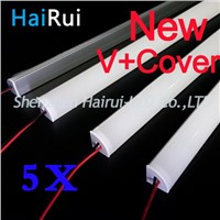 5pcs smd 7020 aluminum High power high bright 50cm DC12V 36 SMD 7020 LED Hard Rigid LED Strip Bar Light +V aluminium+cover free