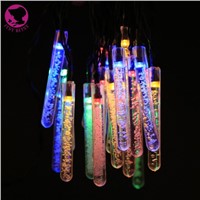 Solar Powered 5m Multi Color Icicle Tube Light  led String For Garden Patio Porch Lawn Party Wedding Christmas Outdoor Garlands