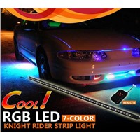 7-Colors RGB Led Knight Rider Light 56cm 5050 led 48smd Scanner Strip Lighting with Wireless Remote Control For Car Underglow