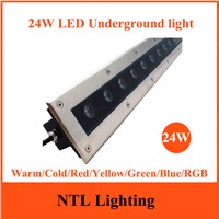 NEW 24W Strip LED Underground Lamp AC85-265V outdoor Waterproof IP65 Spot Floor Garden Yard LED inground light CE&amp;amp;amp;RoHS freeship