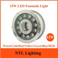 New 12W LED Fountain light IP68 waterproof lamp underwater lights AC/DC 12V 24V for Swimming Pool Pond Fish Tank Aquarium Park