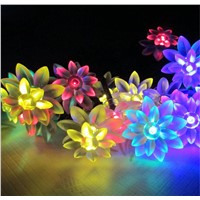 White/Warm White/RGB Multicolor Christmas Solar LED String Lights 4.8m 20 LEDs Lotus Lamps Garden Outdoor Garland Fairy Lights