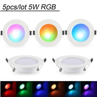 5PCS/LOT 5W RGB LED Panel Round Shape High Power Epistar Light With Remote Control For Home Decoration/Birthday Party/Stage