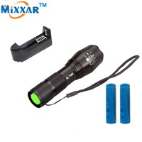 RUZK50 4000 Lumens Zoomable LED Flashlight Torch Waterproof Zoom CREE LB-XL T6 LED Flash Light + 18650 5000mAh Battery &amp;amp;amp; Charger