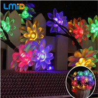 LMID Lotus Flower Solar Lamp Garden Waterproof Decoration Fairy Holiday Christmas Solar LED Light