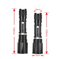 BORUiT 3 Color XPE LED  Flashlight Zoom Torch Adjustable Focal Flash Light Hunting Camping Portable Lantern by 18650 Battery
