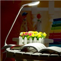 Elinkume Dimmable USB Rechargeable Touch Sensor LED Table Desk Lamp Light Flexible Clip on 14 LEDs Bedside Reading Lamp for Bed