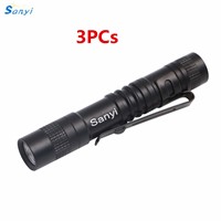 3pcs 800Lm XPE-R3 LED Flashlight High Power Led Torch Mini Pocket Portable Lamp Torch For Camping Hunting Power By AAA Battery