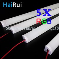 5pcs RGB Rigid Strip Bar Light  LED Bar 5050 High Bright Non-Waterproof 36leds/m Canbinet Counter LED Lamp +V aluminium+cover