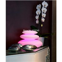 16 Colors Changeable Waterproof LED Zen Modern Indoor Outdoor Lighting Rechargeable,Glowing LED Tower Decor Lamp Pebble Light