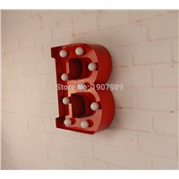 9&amp;amp;quot; RED metal Letters light LED alphabet Marquee Sign Vintage metal letter signs light Indoor wall Deration customize order
