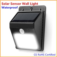 20X Hot Sale Waterproof 6 LED Solar Wall Lamp Light Outdoor Motion Sensor Light Warm White for Garden Landscape Yard Lighting