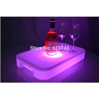 Waterproof LED Light Up Square Serving Tray Multi Colors Rechargeable LED fruit drinks trays Holder light + Remote Controller