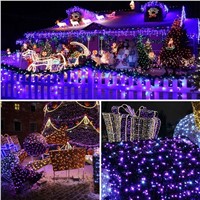 Purple Color Solar Christmas Lights 72ft 200 LED 8 Modes Solar Fairy String Lights Outdoor Solar Light for Halloween Decoration