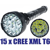 Super Bright Wide Range Outdoor LED Flashlight 15 LEDs CREE XM-L T6 18000 Lumens Fast Strobe SOS Mode Hunting Tactical LED Light