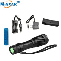 zk43 CREE XM-L T6 LED flashlight  4000 Lumens Focus lamp e17 Zoomable LED torch + AC/Car Charger + 18650 5000mAh battery