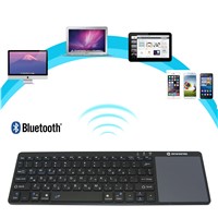 Zoweetek K12BT-1 Ultra Slim Wireless  Hebrew Bluetooth Keyboard Touch Pad Thin Light Portable for Android 3.0 Windows XP 7 8