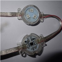 DC12V 30mm WS2811;addressable led smart module;0.72W;RGB full color;clear cover;IP68 rated;all clear wire