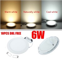 DHL Free ship 10pcs/lot high quality 6W LED Panel Light LED panel light Square/Round led flat panel ceiling lights AC 85-265V