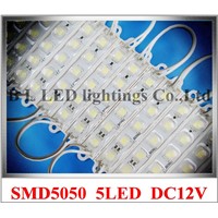 waterproof LED module with lens LED advertising light module for sign letter SMD5050 5led 1.2W DC12V IP65 CE ROHS 75mm*12mm
