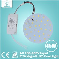 100pcs 180-265V LED Panel Lamp Round 10W 15W 18W 21W 25W 35W 45W 5730 Magnetic LED Ceiling Panel Light Plate Aluminium Board