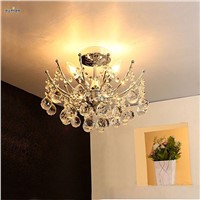 Modern Lustre Vanity Crystal Chandelier Light Fixture Chrome Finish LED Ceiling Lamp for Dining Room Restaurant
