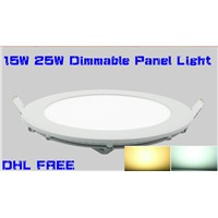 HOT!Round 9W 12W/15W/25W Dimmable LED Panel Light for Home 2835SMD AC85-265V 10PCS/LOT DHL FREE