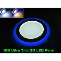 HOT! 15W Ultra Thin 3D LED Panel Light Front Light AC85-265V LED Ceiling Light DHL/FEDEX FREE