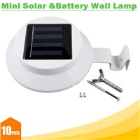 Solar Powered LED Rechargeable Solar Light Lawn Fence Wall lamp 3 LEDs Fence Gutter Garden LED Solar Light Outdoor Waterproof